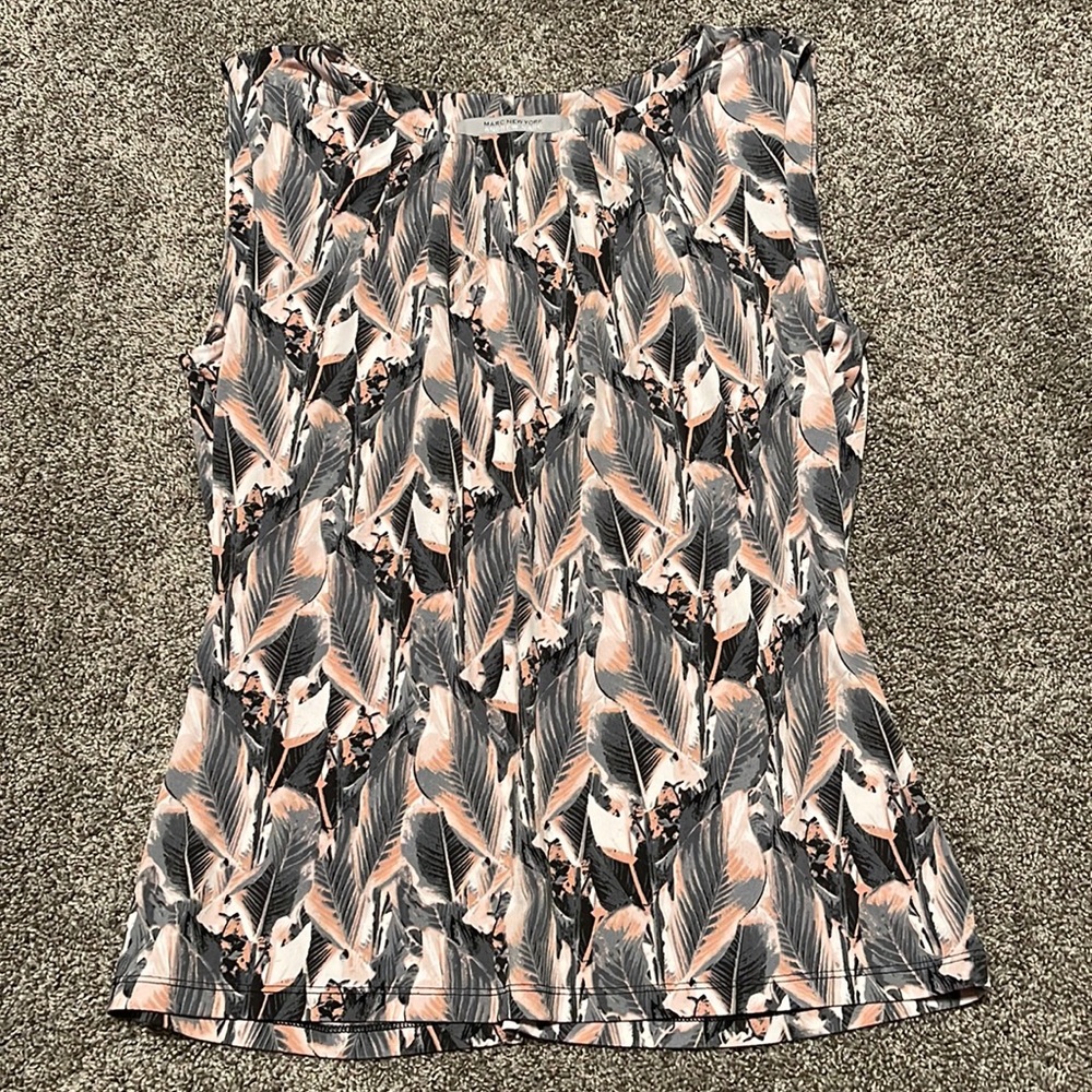 Marc New York Pink and Grey Palm Print Top (Size M)